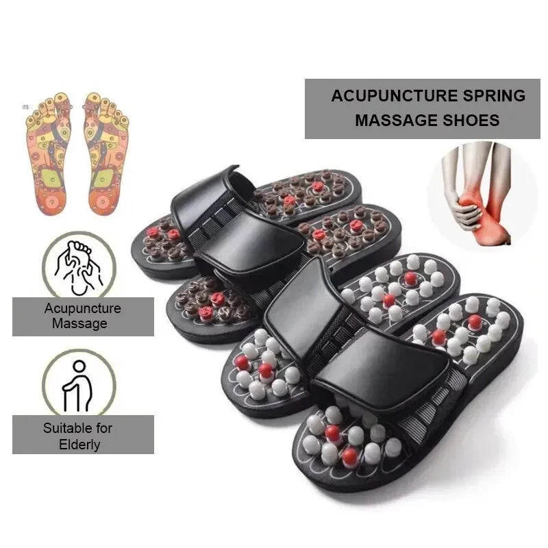 Acupressure Massage Slippers – Rotating Foot Therapy Shoes