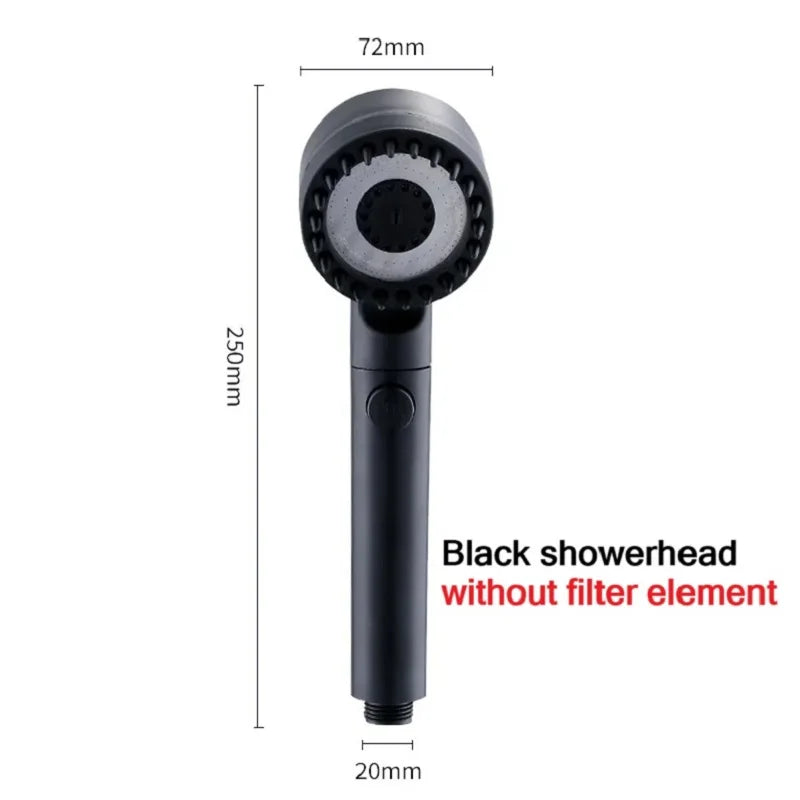 High-Pressure Shower Head with Adjustable Spray & Built-in Massage Brush