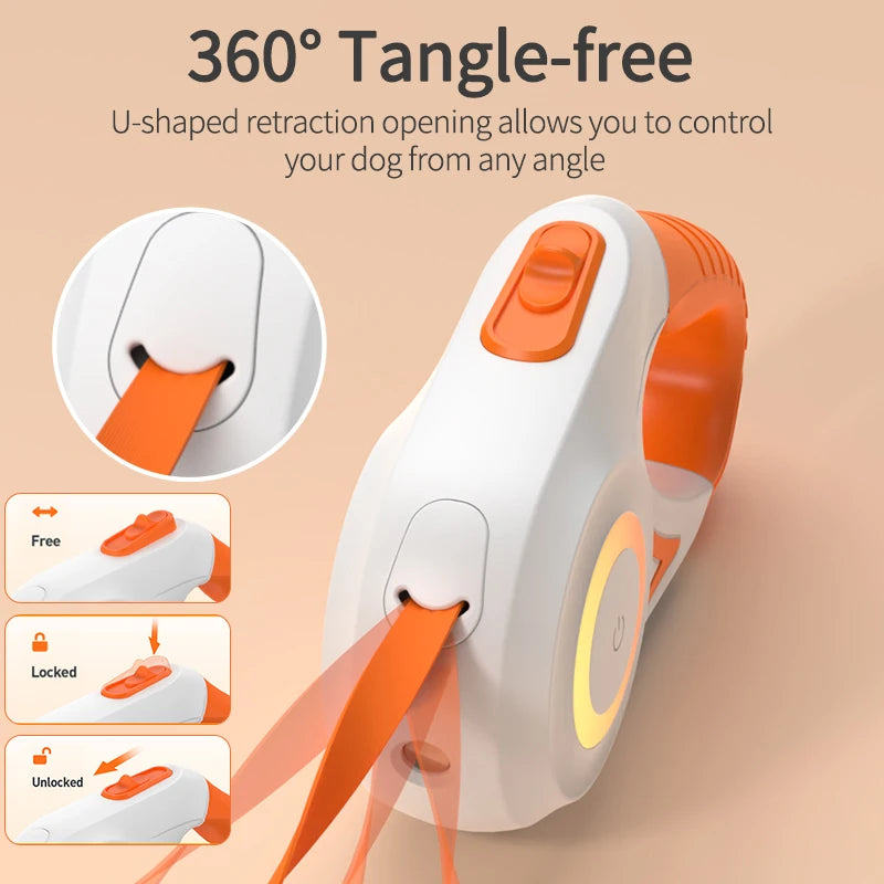 5M Automatic Retractable Dog Leash with LED Light