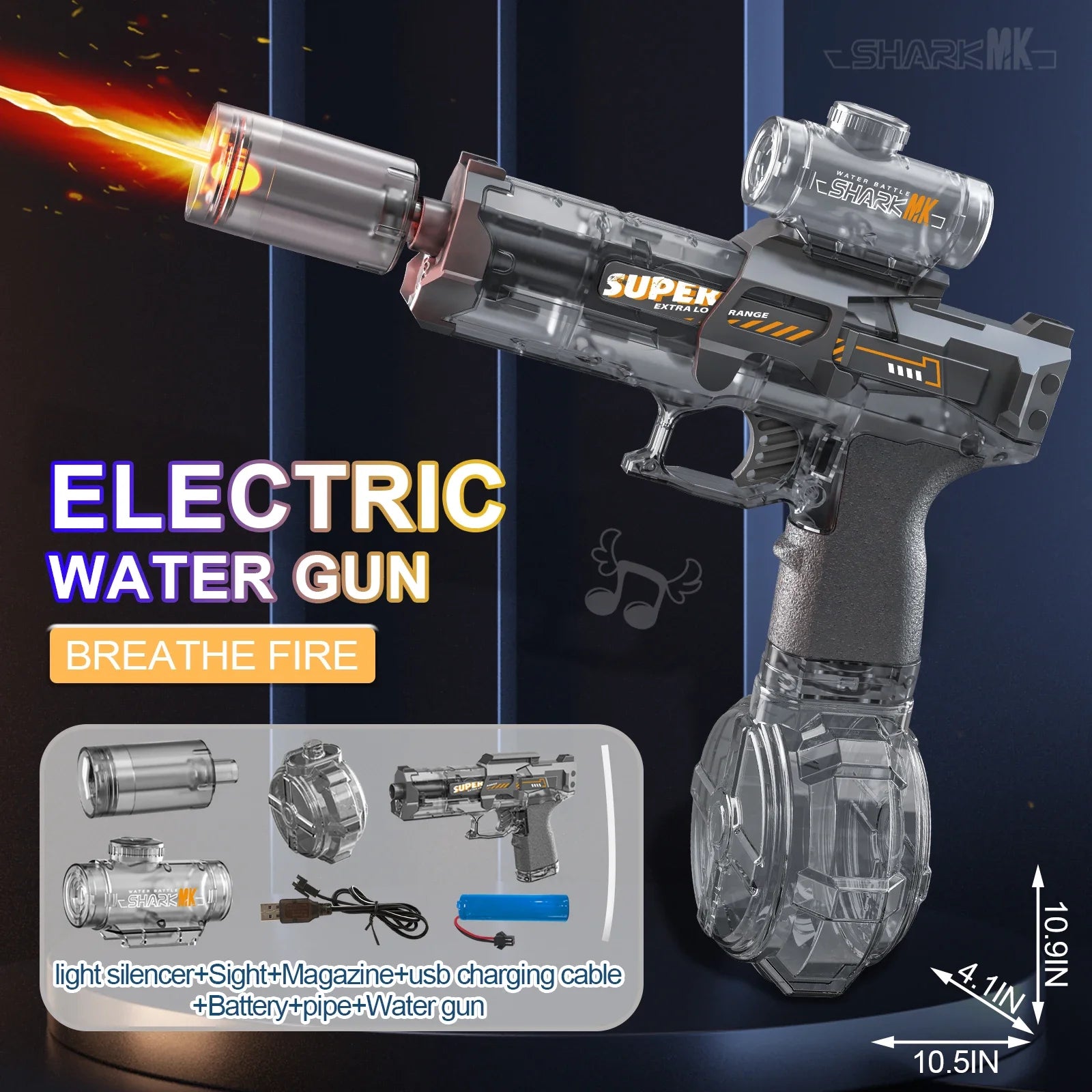 LED Light-Up Electric Water Blaster – Rechargeable & Auto-Firing