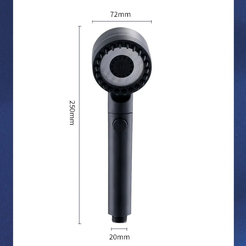 High-Pressure Shower Head with Adjustable Spray & Built-in Massage Brush