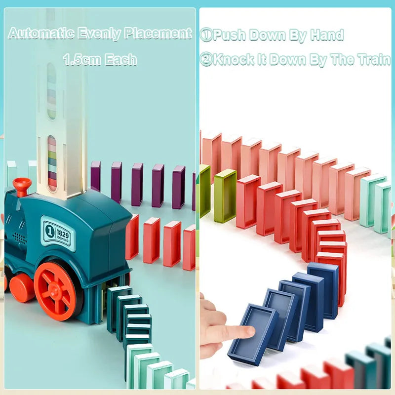 Domino Domino Mini Train Fun Automatic Placement Building Block Children's Electric Puzzle Toy Car