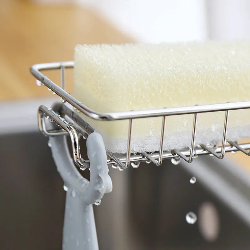 Adjustable Stainless Steel Faucet Organizer for Sink Storage