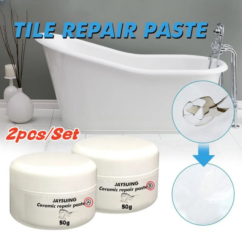 White Porcelain & Tile Repair Kit – Fix Cracks, Chips & Scratches