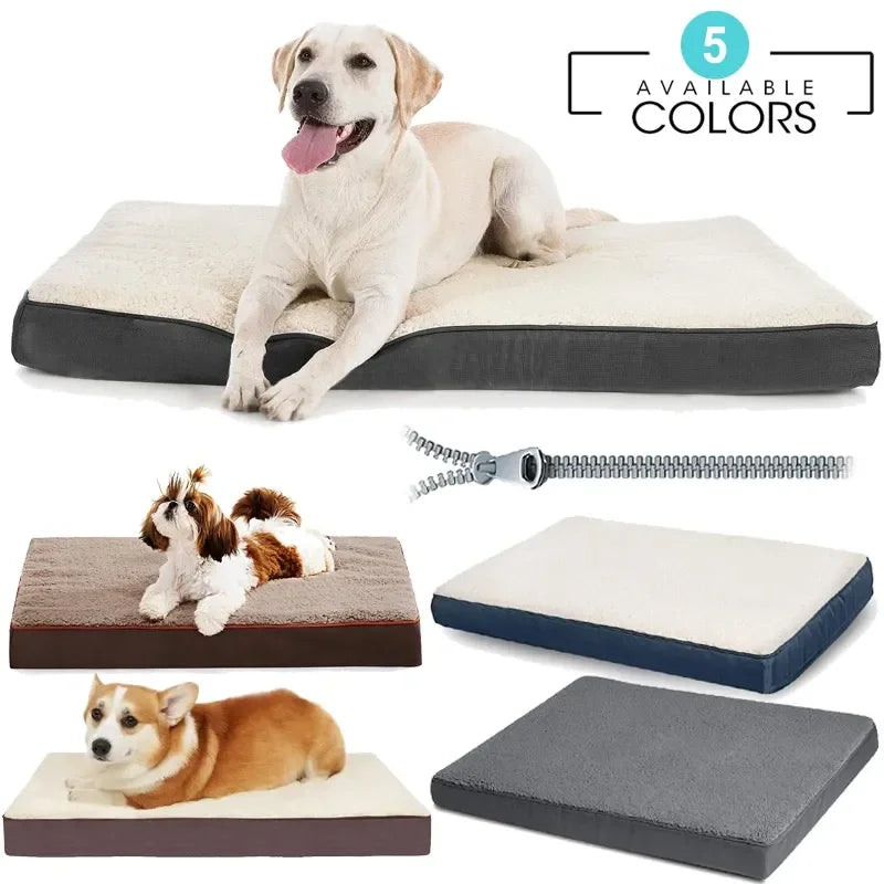 Plush Memory Foam Dog Bed – Waterproof, Washable & Non-Slip Pet Mattress
