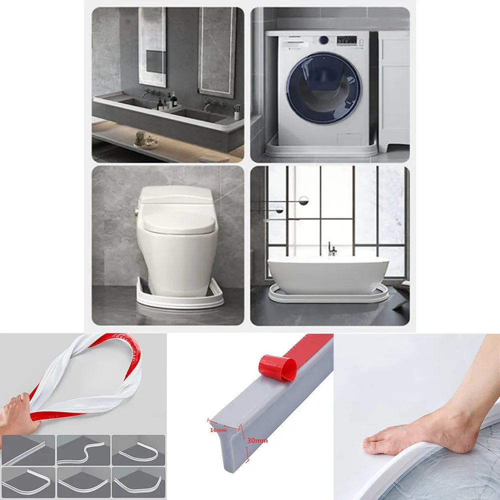 Flexible Silicone Water Barrier – Shower & Kitchen Waterproof Strip