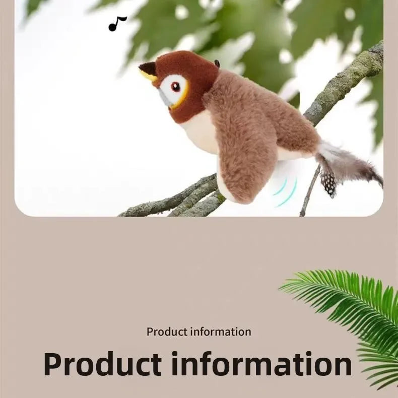 Interactive Chirping Bird Cat Toy – Touch-Activated & Rechargeable