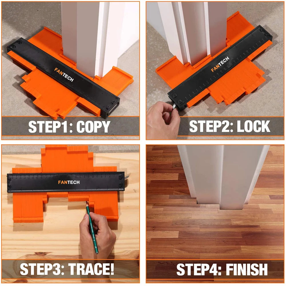 Precision Contour Gauge with Lock – Shape Duplicator Tool for Woodworking, Tiling & DIY Projects