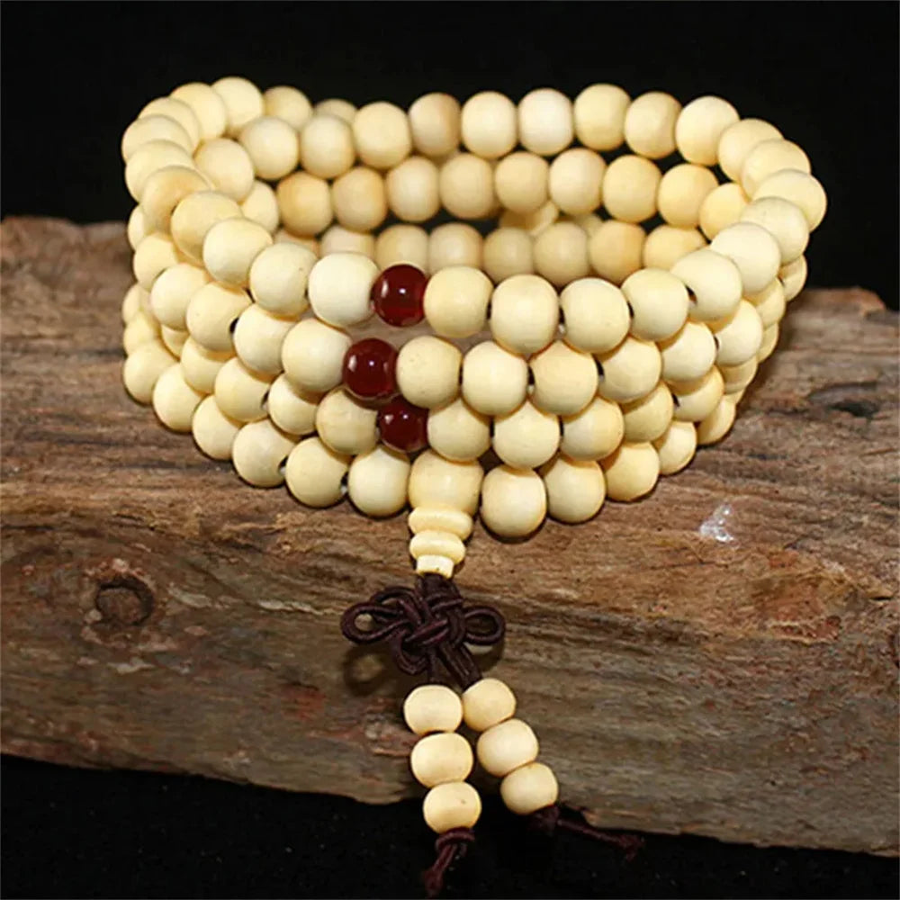 Natural Sandalwood 108 Bead Meditation Bracelet