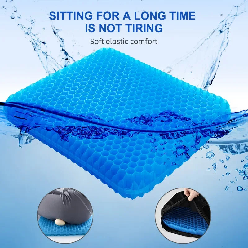 Ultra-Comfort Gel Seat Cushion with Breathable Honeycomb Design