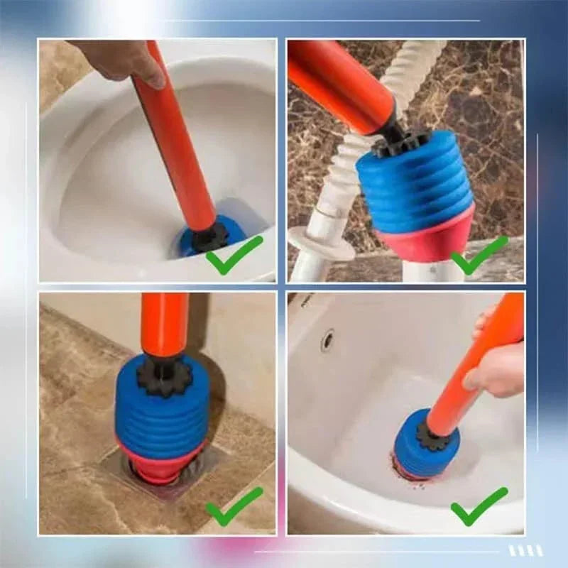 High-Pressure Toilet Plunger with Suction Cup – Powerful Drain Clog Remover