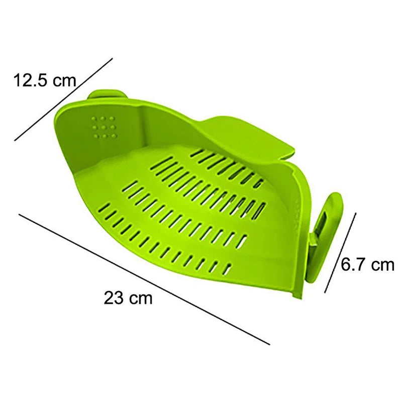 Universal Silicone Clip-On Pot Strainer – Anti-Spill Food-Grade Kitchen Colander