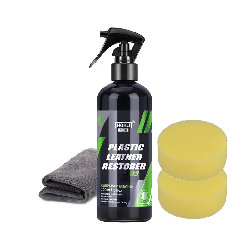Car Plastic & Leather Restorer – Non-Greasy, UV-Protective Shine for Interiors