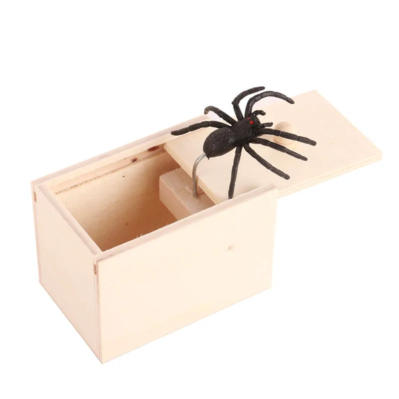 Wooden Spider Prank Box – Hilarious Trick Toy for Scares and Laughs