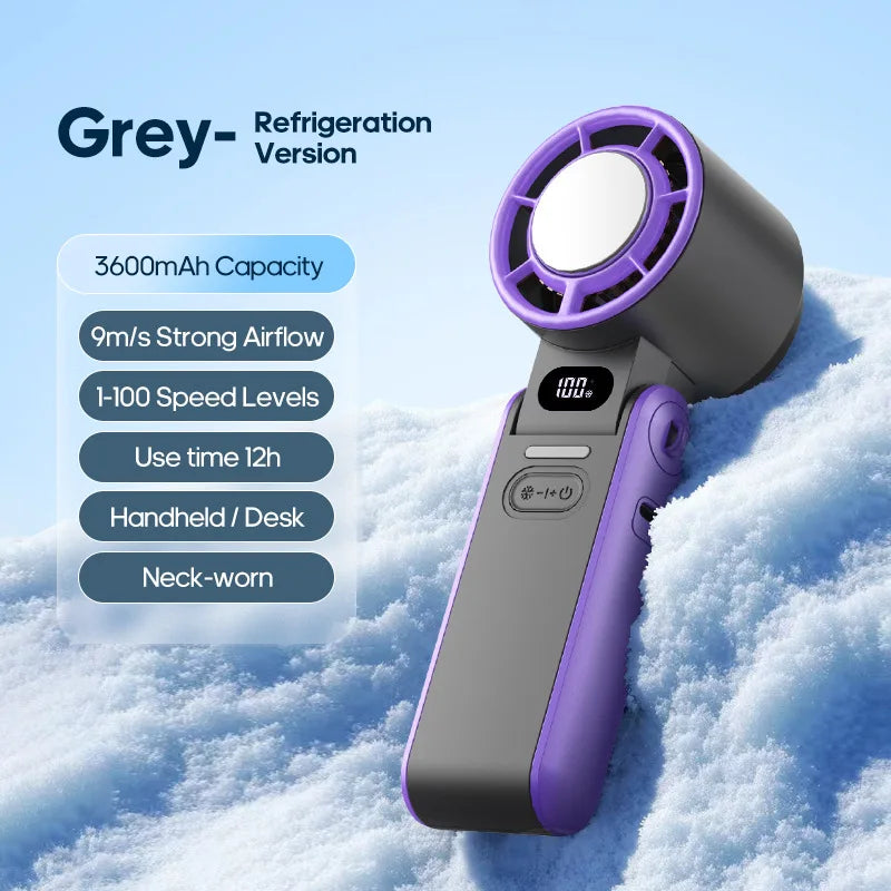 Portable Turbo Cooling Fan – 3600mAh Rechargeable