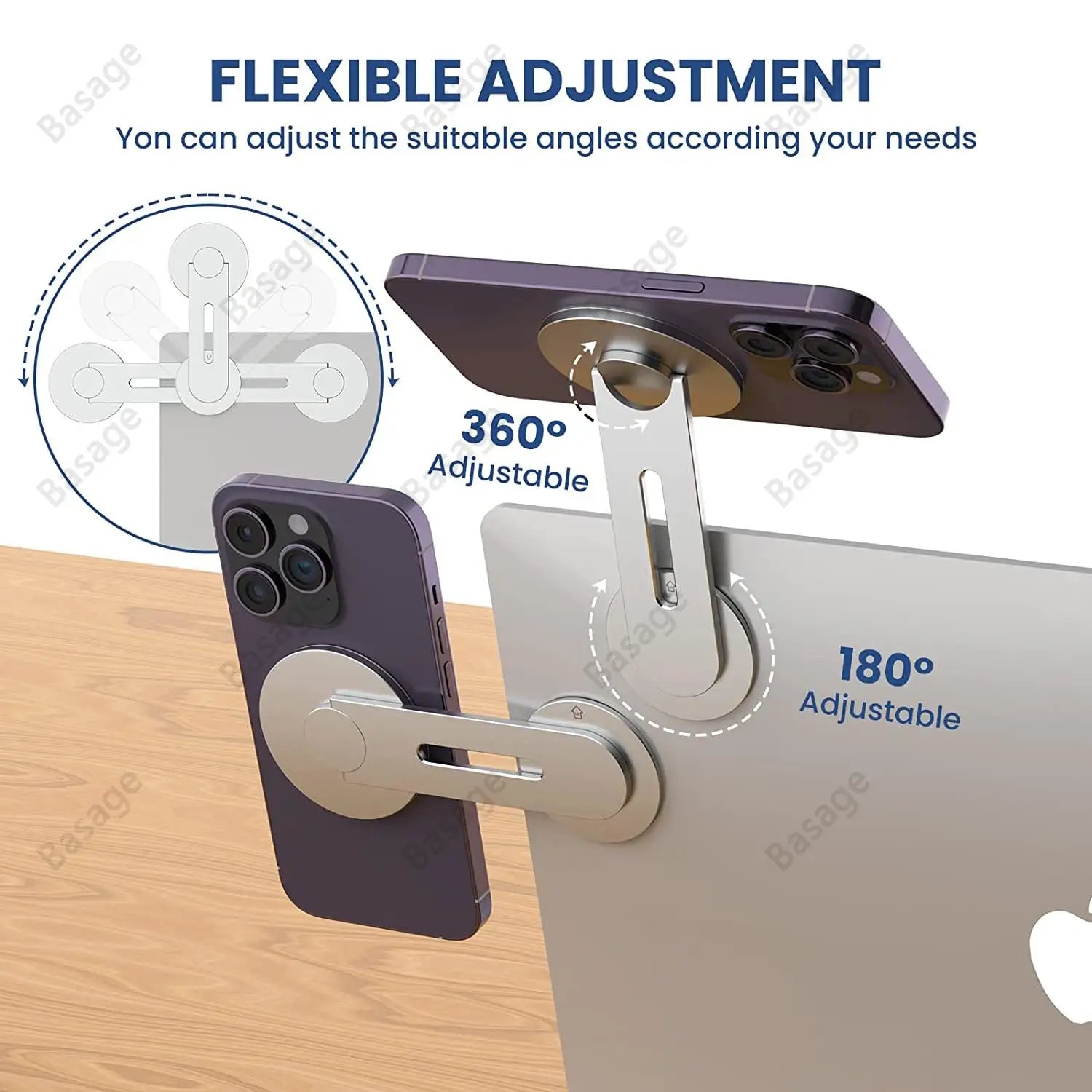 Slim Magnetic iPhone Mount for Laptops – 180° Adjustable Continuity Flip Holder