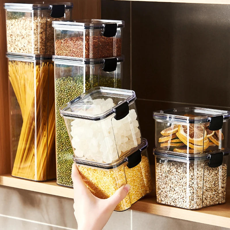 Airtight Kitchen Grain Storage Jars – Moisture-Proof Organizer Set
