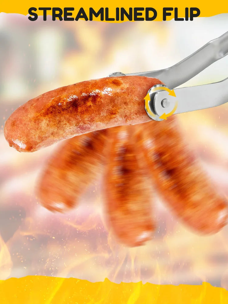 Rotating BBQ Sausage Tongs – Effortless Grilling for Perfectly Cooked Meats