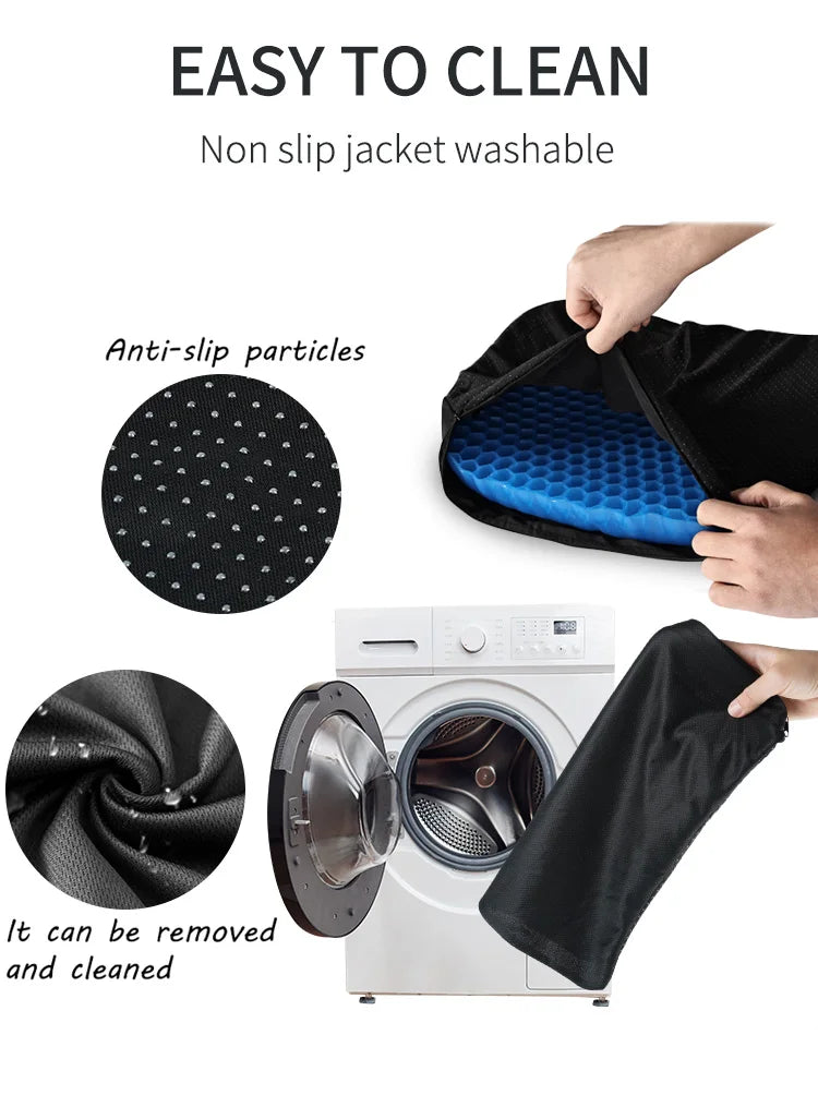 Ultra-Comfort Gel Seat Cushion with Breathable Honeycomb Design