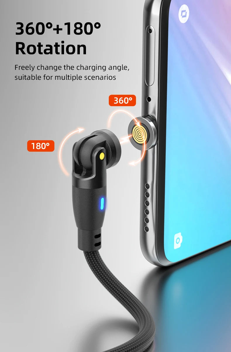 100W Magnetic USB Type-C Fast Charging 3-in-1 Cable