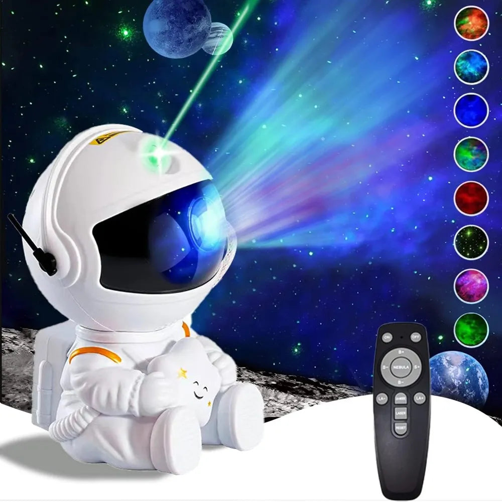 Astronaut Galaxy Star Projector Night Light – LED Nebula Ceiling Lamp
