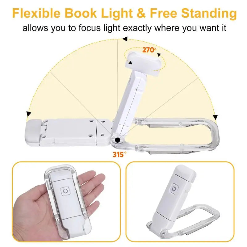 Ultra-Compact USB Rechargeable Book Light with Adjustable Brightness