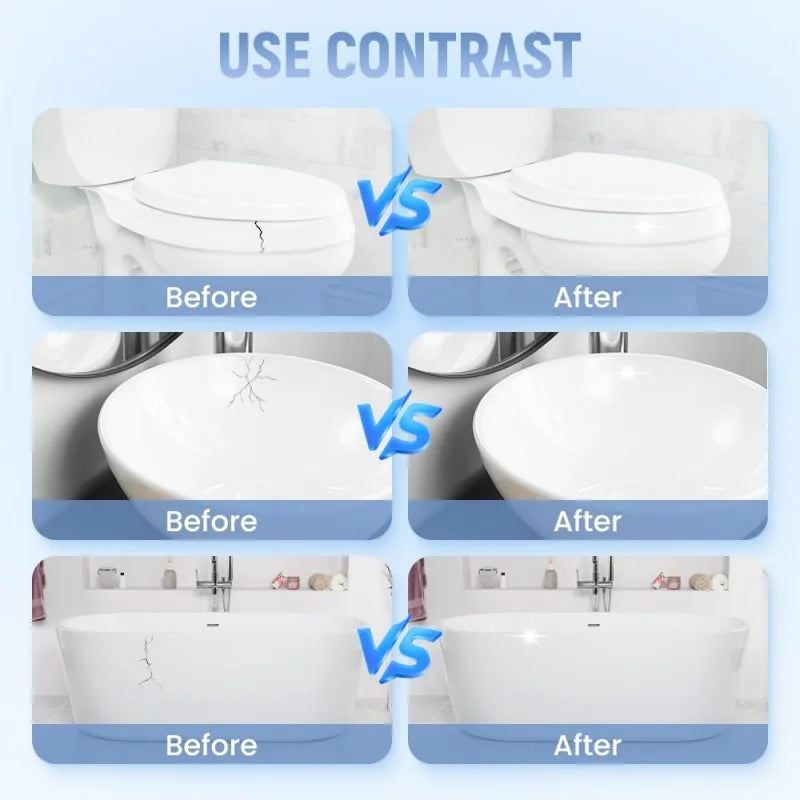 White Porcelain & Tile Repair Kit – Fix Cracks, Chips & Scratches