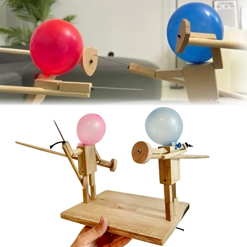 Wooden Balloon Battle Game – Fast-Paced Balloon Pop Challenge for 2 Players