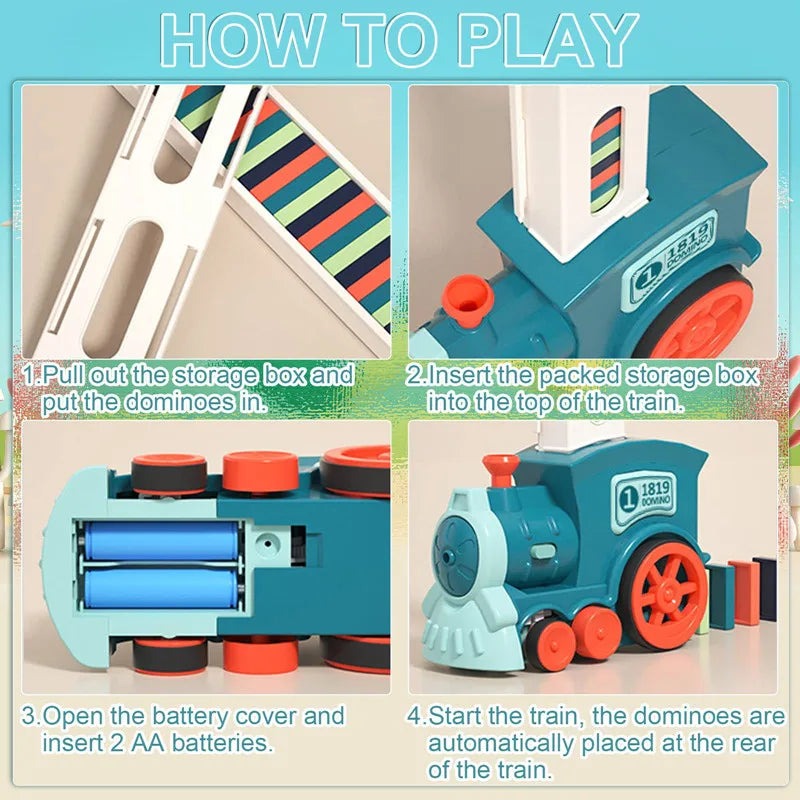 Domino Domino Mini Train Fun Automatic Placement Building Block Children's Electric Puzzle Toy Car