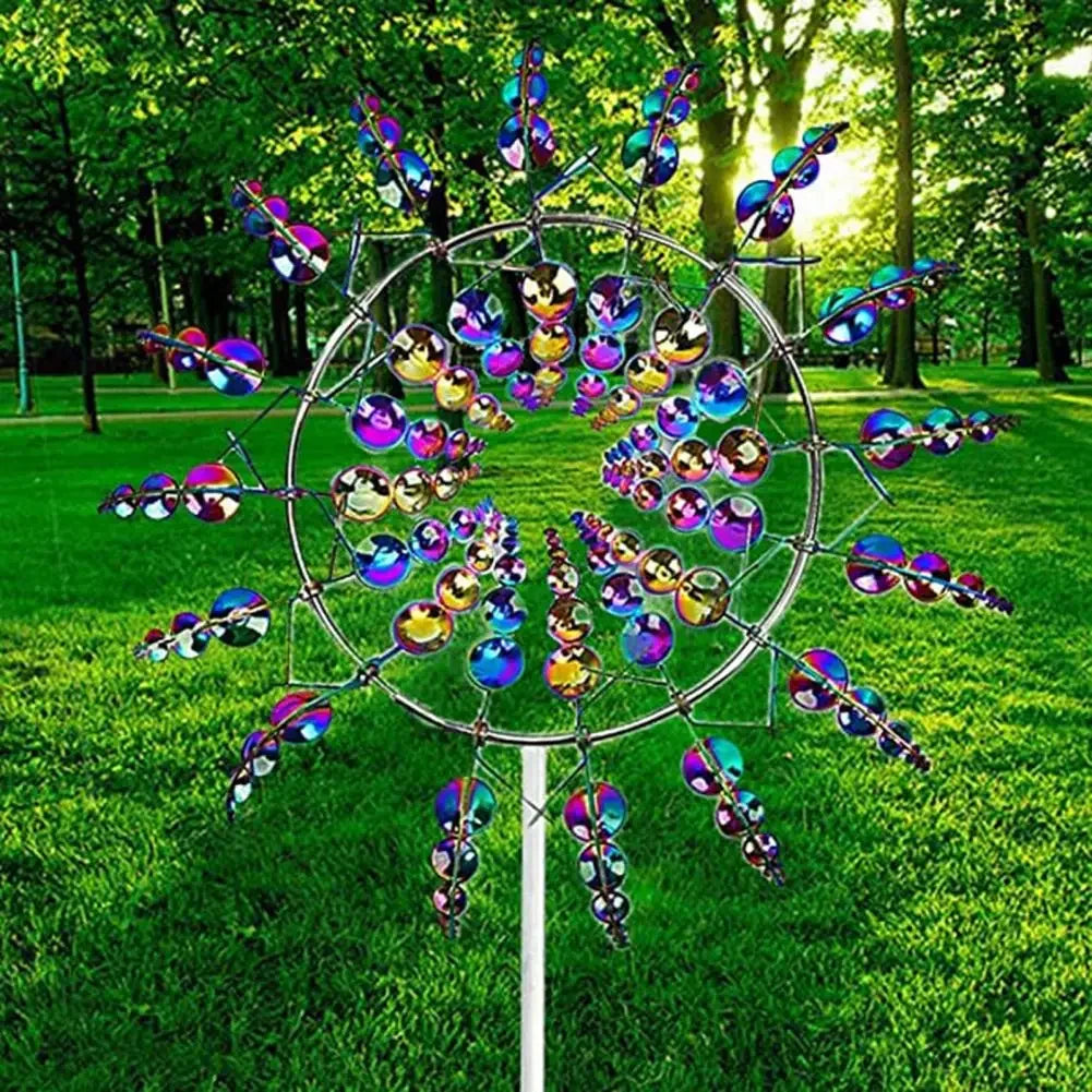 Magical Metal Garden Wind Spinner – Colorful Courtyard Windmill Decor