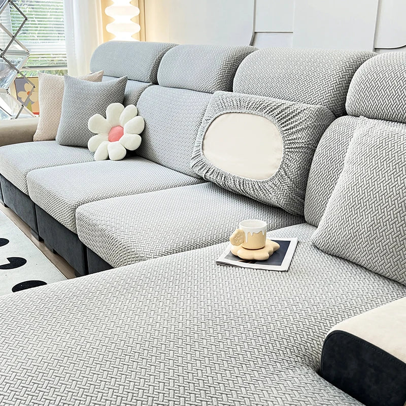 Stretch Jacquard Sofa Cover – Soft, Snug, and Stylish Protection