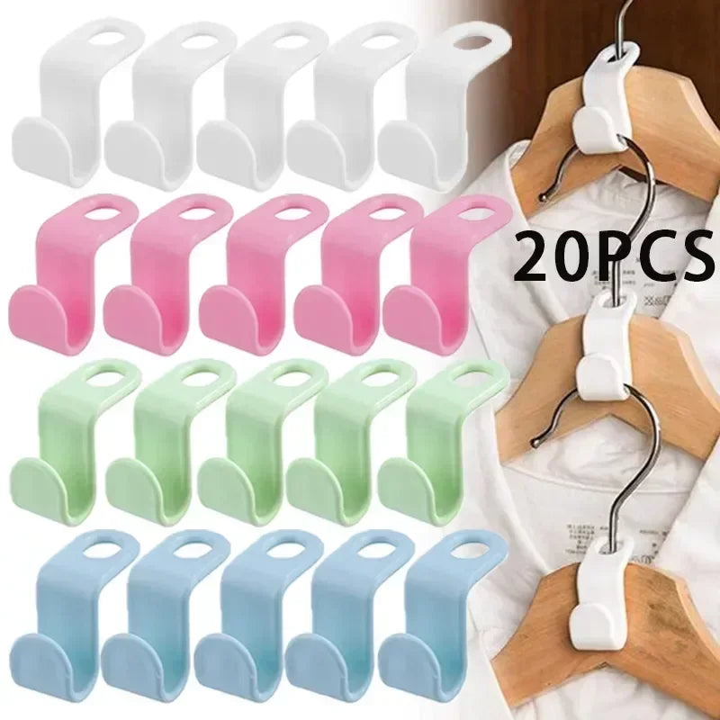 Space-Saving Cascading Wardrobe Connector Hooks