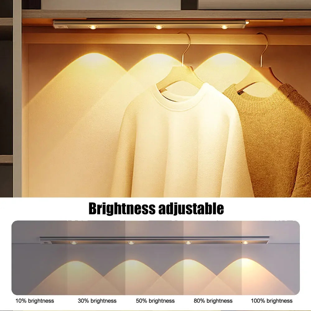 Rechargeable Motion Sensor LED Cabinet Light – Sleek Design with Adjustable Brightness