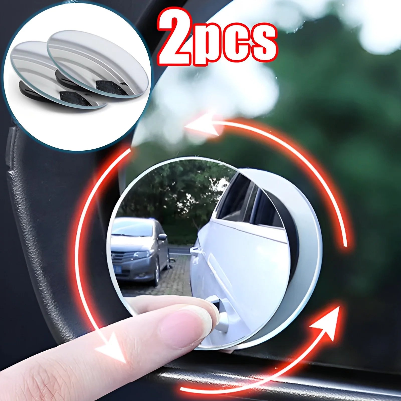 360° Adjustable Car Blind Spot Mirror – Wide Angle Rearview Convex Mirror
