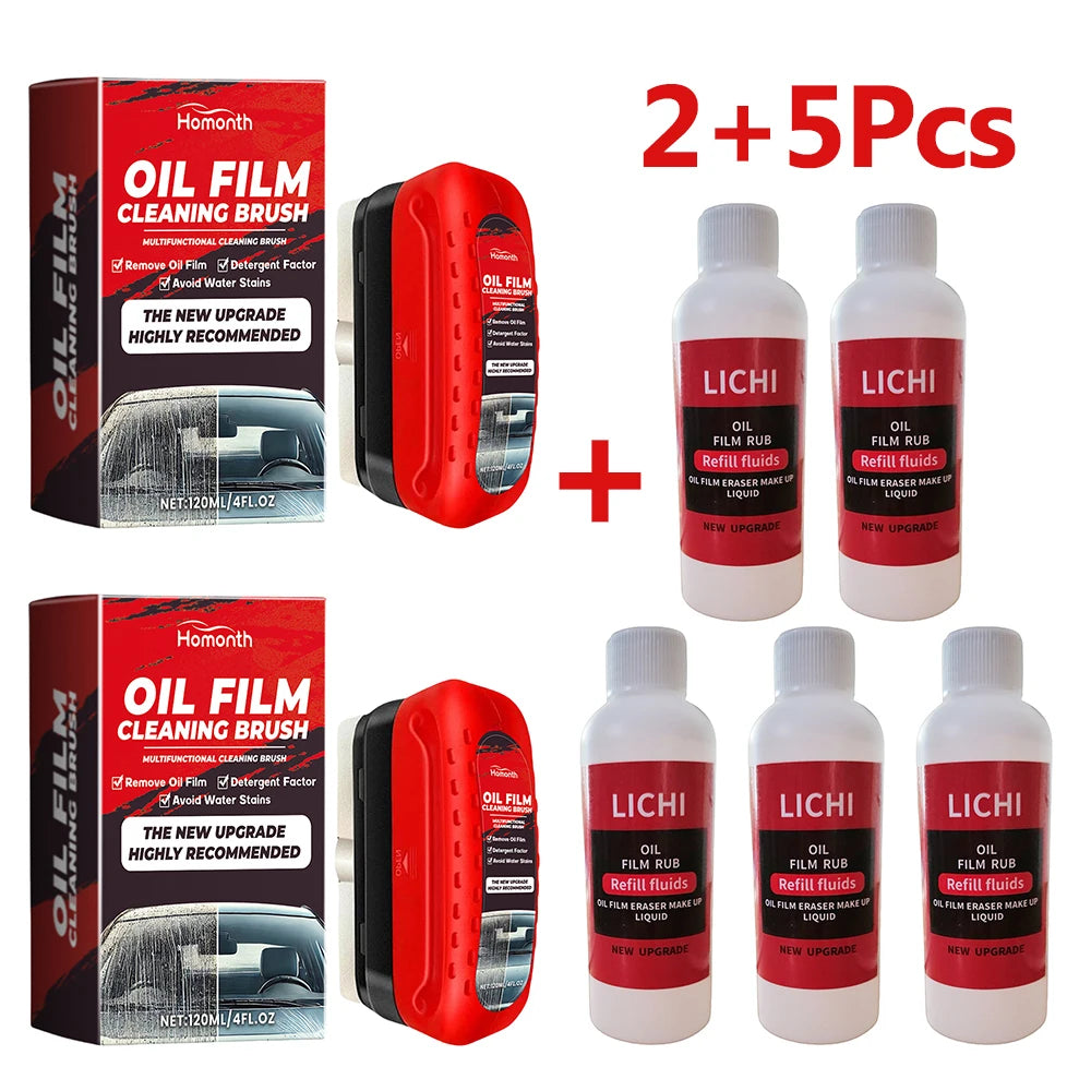 Car Windshield Oil Film Remover – Powerful Glass Cleaner with Sponge Brush