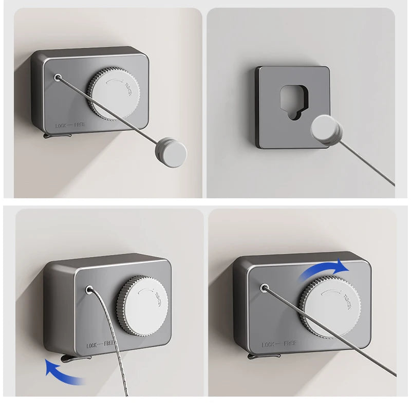 Invisible Retractable Clothesline for Indoor Drying - Wall-Mounted