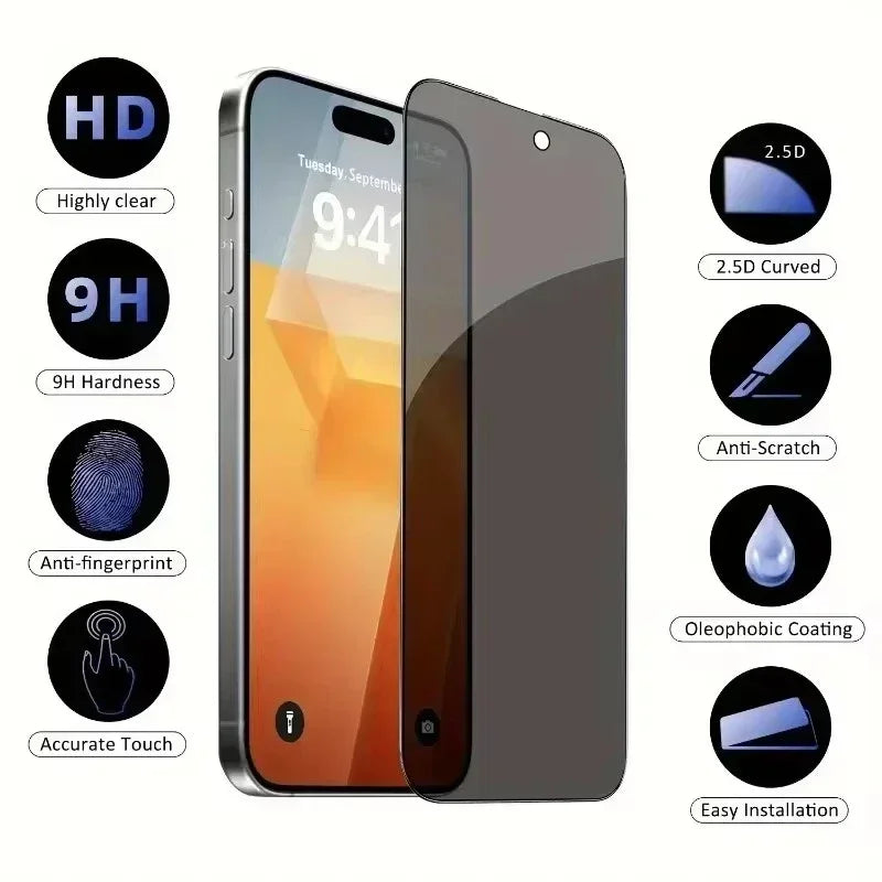 5-Pack Privacy Screen Protectors for iPhone – Premium Anti-Spy Tempered Glass