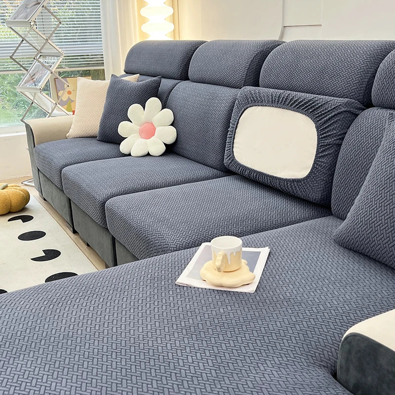 Stretch Jacquard Sofa Cover – Soft, Snug, and Stylish Protection