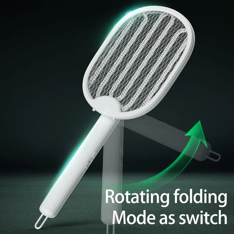Foldable USB Electric Mosquito Zapper – 4-in-1 Silent Insect Killer Racket