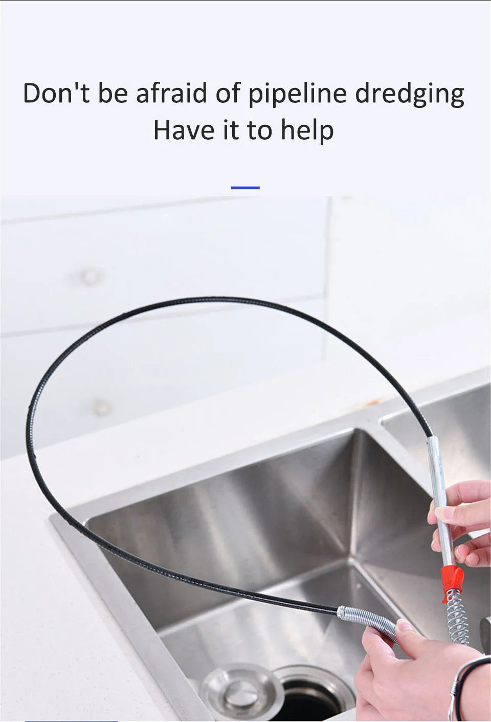 90cm/35.4 in Flexible Sink & Drain Grabber Tool – Long Reach Claw for Easy Blockage Removal