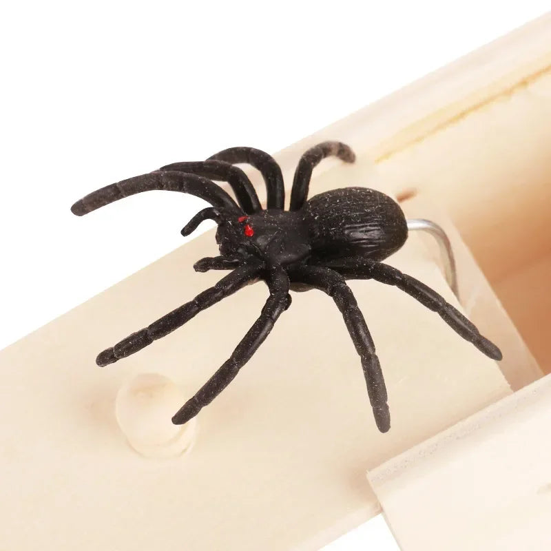 Wooden Spider Prank Box – Hilarious Trick Toy for Scares and Laughs