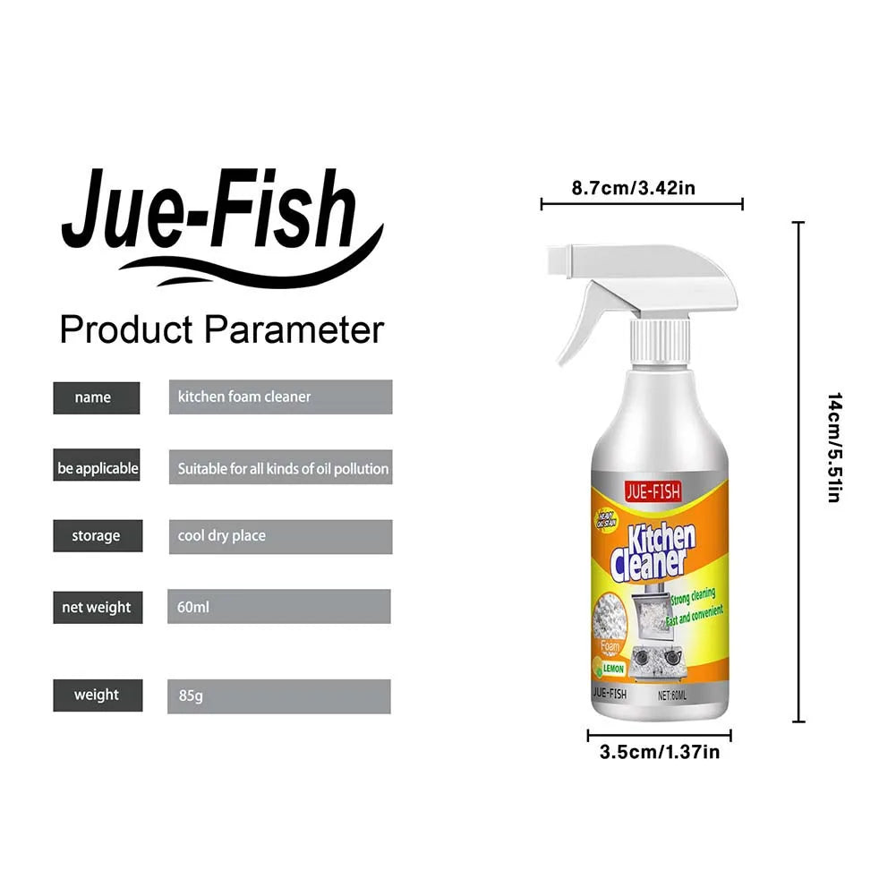Heavy-Duty Foaming Kitchen Degreaser Spray – 60ml