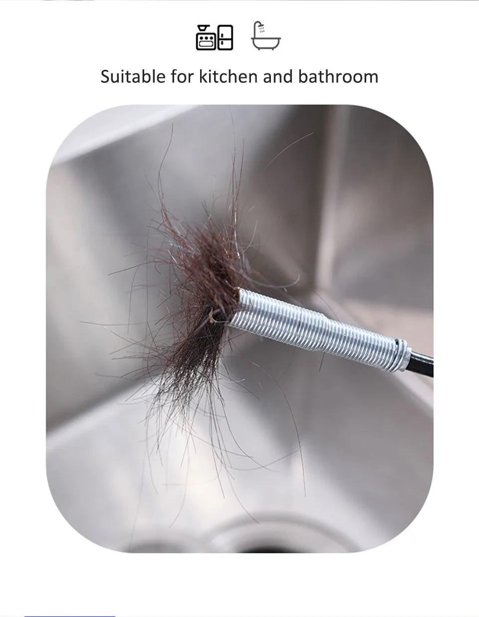 90cm/35.4 in Flexible Sink & Drain Grabber Tool – Long Reach Claw for Easy Blockage Removal