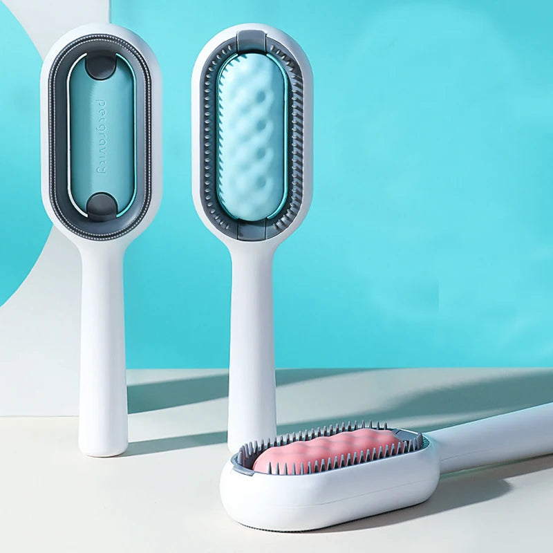 Double-Sided Pet Hair Removal Grooming Brush for Cats and Dogs