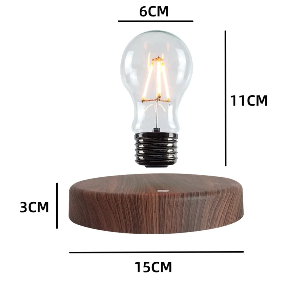 Magnetic Levitating LED Lamp with Wooden Base