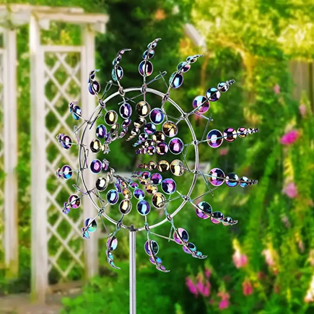Magical Metal Garden Wind Spinner – Colorful Courtyard Windmill Decor