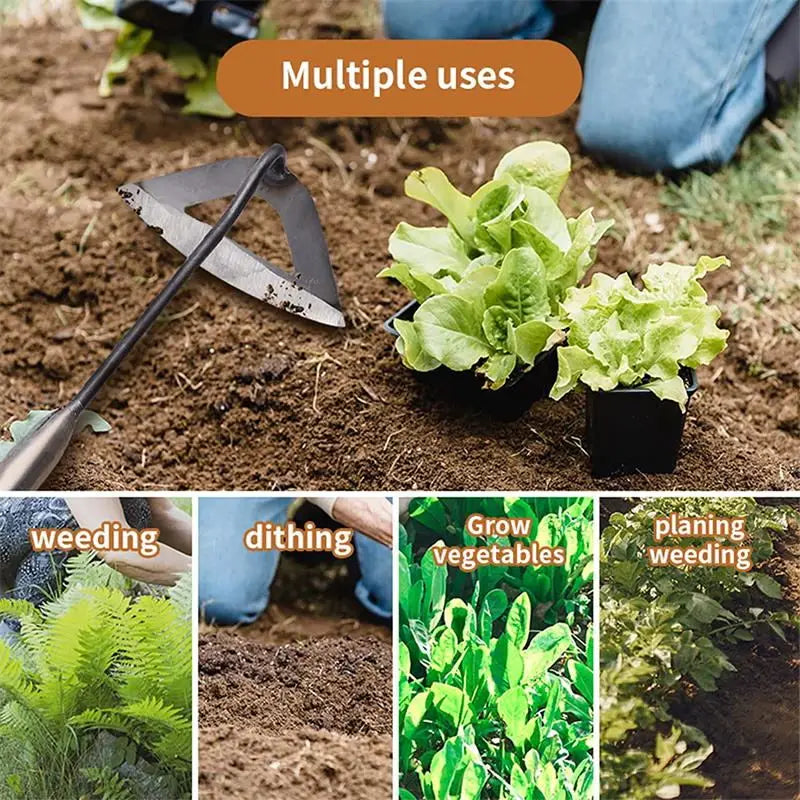 Heavy-Duty Hollow Steel Hand Hoe – Garden & Farm Weeding Tool