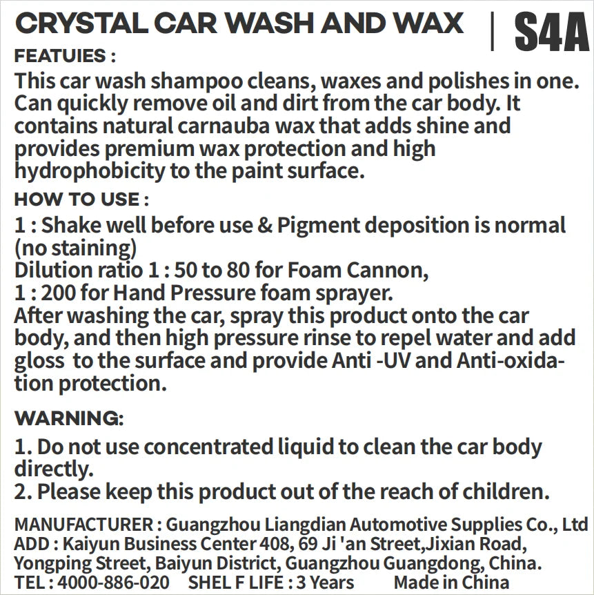 Crystal Car Wash and Wax - Shine and Protect in One Step