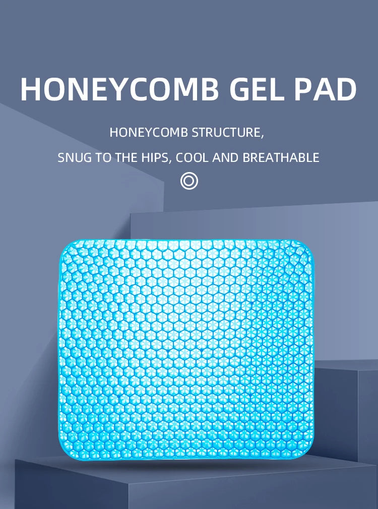Ultra-Comfort Gel Seat Cushion with Breathable Honeycomb Design