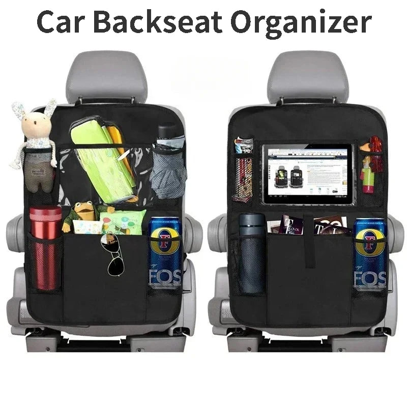 Car Backseat Organizer with Tablet Holder – Waterproof Seat Protector & Storage for Kids Travel